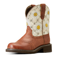 Ariat Womens Fatbaby Heritage Farrah Western Boots (10046885) Autumn Leaf/Daisy Logo Print [SD]