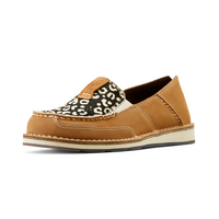 Ariat Womens Cruiser Slip On Shoes (10050956) Dark Tan Suede/Cream Cheetah
