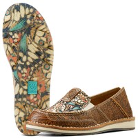 Ariat Womens Cruiser Slip On Shoes (10050960) Brown Floral Emboss/Mariposa