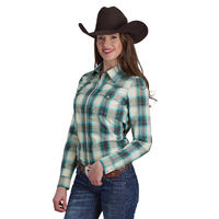Roper Womens Amarillo Collection L/S Plaid Shirt (50278035) Brown [SD]