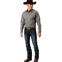 Roper Mens West Made Collection L/S Shirt (1067254) Print Grey [SD]