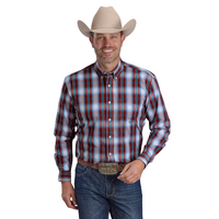 Roper Mens Amarillo Collection L/S Shirt (1379018) Plaid Red