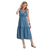 Roper Womens Studio West Collection Sleeveless Dress (57565054) Solid Blue [SD]