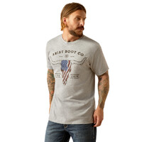 Ariat Mens Long Live Freedom S/S Tee (10054839) Grey Heather