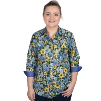 Just Country Womens Abbey Full Button L/S Print Shirt (WWLS2515) Blue Bouquet/Blue