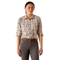 Ariat Womens Rebar Made Tough Durastretch L/S Work Shirt (10055078) Vanilla