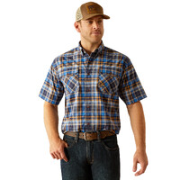 Ariat Mens Rebar Made Tough Durastretch S/S Work Shirt (10055267) Strong Blue