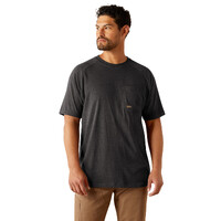 Ariat Mens Rebar Cotton Strong Logo S/S Tee (10054508) Charcoal Heather