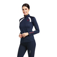 Ariat Womens Sunstopper 2.0 Team 1/4 Zip Baselayer (10039184) Navy