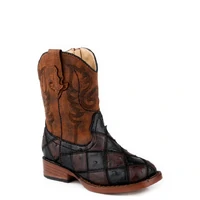 Roper Toddlers Bird Blocks Western Boots (17900622) Brown