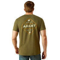 Ariat Mens Roped Diamond S/S Tee (10062414) Military Heather