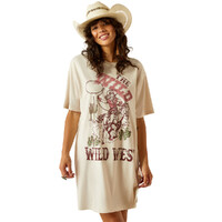 Ariat Womens Wild Cowgirl S/S Tee Dress (10058900) Oatmeal Heather