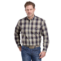 Roper Mens Amarillo Collection L/S Shirt (1378041) Plaid Purple