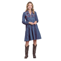 Roper Womens Studio West Collection L/S Dress (57565100) Solid Blue