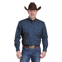 Roper Mens Amarillo Collection L/S Shirt (1325032) Print Blue