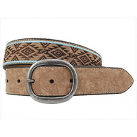 Roper Womens 1.1/2" Synthetic Leather Belt With Aztec Embroidery (9667300) Tan