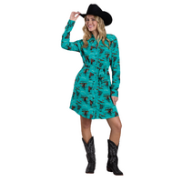 Roper Womens Five Star Collection L/S Dress (57590170) Print Blue