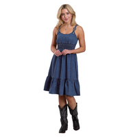 Roper Womens Five Star Collection Sleeveless Dress (57594173) Solid Blue