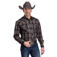 Roper Mens Karman Classic 55/45 Collection L/S Shirt (1101708) Plaid Black