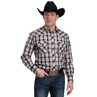 Roper Mens Karman Classic 55/45 Collection L/S Shirt (01101080) Plaid Black [SD]