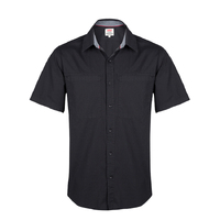 Jonsson Mens Actionfit Stretch S/S Shirt (S1708) (SA1708) Black [GD]