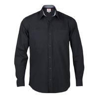 Jonsson Mens Actionfit Stretch L/S Shirt (S1707) (SA1707) Black [GD]