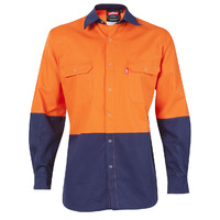 Jonsson Mens Hi Vis L/S Shirt (G1013) Orange/Navy