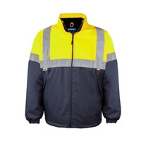 Jonsson Mens Water Defender Hi Vis Reflective Fleece Jacket (WR010W) Yellow/Navy [SD]