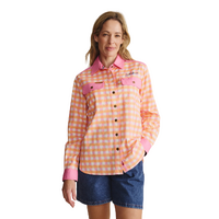 S.Kidman Womens Spencer Full Button L/S Print Shirt (1SHW00125) Pale Pink