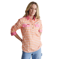 S.Kidman Womens Camfield Half Button L/S Print Shirt (1SHW00126) Pale Pink