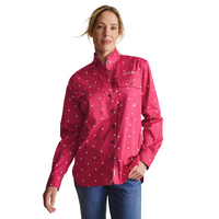 S.Kidman Womens Lilly Pilly Frill Neck Full Button L/S Print Shirt (1SHW00034) Pink