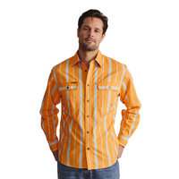 S.Kidman Mens Armstrong Full Button L/S Print Shirt (1SHM00110) Orange