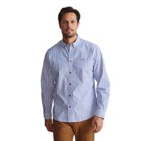 S.Kidman Mens Barron Full Button L/S Print Shirt (1SHM00004) Mid Blue