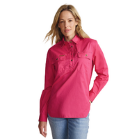 S.Kidman Womens Camfield Half Button L/S Work Shirt (1SHW00133) Pink