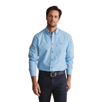 S.Kidman Mens Holstein Full Button L/S Print Shirt (1SHM00002) Pale Blue