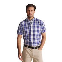 S.Kidman Mens Cooper Full Button S/S Print Shirt (1SHM00086) Indigo