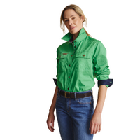 S.Kidman Womens Spencer Full Button L/S Work Shirt (1SHW00132) Green