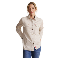 S.Kidman Womens Spencer Full Button L/S Work Shirt (1SHW00132) Stone