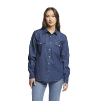 Wrangler | Classics Womens Snap Western Shirt (W/091067/A97) Indigo Rinse
