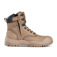 Mongrel High Leg Zip Sider Safety Boots w/ Scuff Cap (561060) Stone