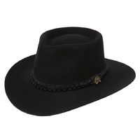 Statesman Murchison River Wool Felt Hat (S0010090) Black