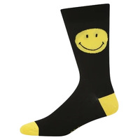 Bamboozld Mens Smiley Happy Feet Bamboo Socks (BBS22SMILEYHAPPYFEETK) Black