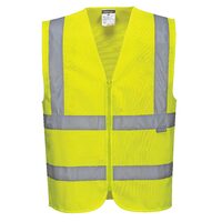Portwest Mens Hi-Vis Zipped Band & Brace Vest (C375) Yellow/Navy