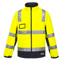 Portwest Mens Chassis Softshell Jacket 2 in 1 (K8074YNR) Yellow/Navy  [GD]