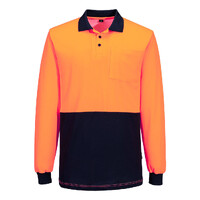 Portwest Mens Hi Vis Cotton Comfort Contrast L/S Shirt (MP414) Orange/Navy