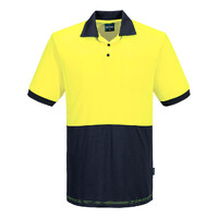 Portwest Mens Hi Vis Contrast Polo (MP610) Yellow/Navy