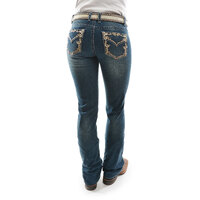 Pure Western Womens Carolina Relaxed Rider Jeans - 36 Leg (PCP2210219) Storm