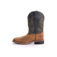 Pure Western Boys Cole Western Boots (PCP78050C) Oil Distressed Rust/Navy [SD]