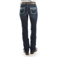 Pure Western Womens Alice Relaxed Rider Jeans - 36 Leg (PCP2210282) Darkest Night [SD]