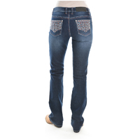Pure Western Womens Angie Relaxed Rider Jeans - 36 Leg (PCP2210314) Midnight [SD]